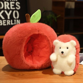新款蘋果刺蝟公仔 可愛毛絨玩具 動物玩偶 女生娃娃抱枕 靠墊 生日禮物 毛絨公仔 超柔軟