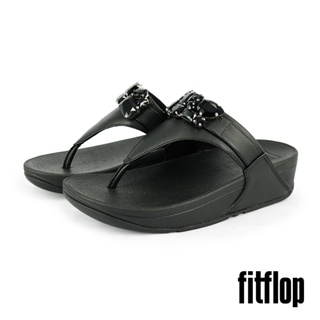 【FitFlop】女 華麗寶石皮革夾腳涼鞋-12-15045 - 黑色