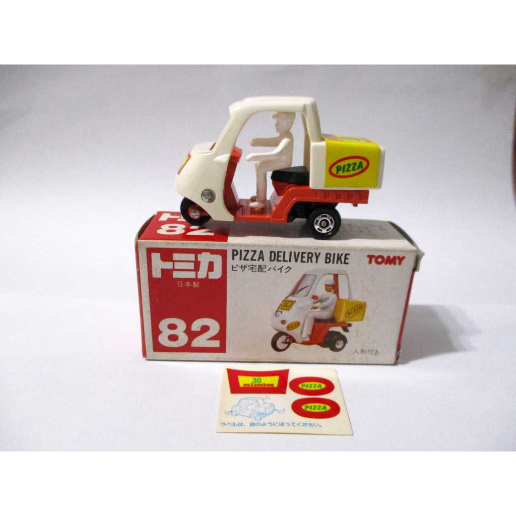 TOMICA 日本製紅盒 NO.82-2 PIZZA DELIVERY BIKE 披薩外送機車