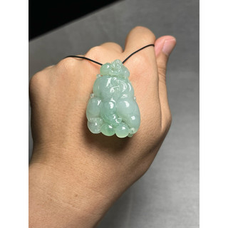 早期收藏老料水潤冰透翡翠飽滿立體玉雕藝術靈猴佛手瓜升官封侯福澤綿綿玉墜玉珮吊墜墜子