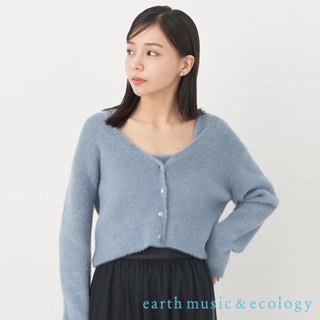earth music&ecology 【SET ITEM】金蔥毛絨V領開襟罩衫+內搭背心(1M34L2D0540)