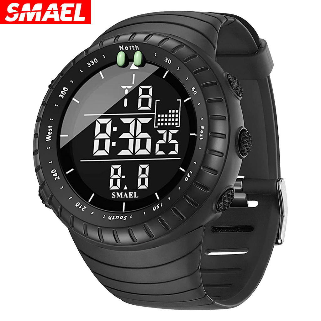 熱銷款  SMAEL/斯麥爾多功能戶外腕錶 男士防水運動電子夜光鬧鈴手錶 電子錶 男士運動手錶 男士手錶 男錶 電子錶