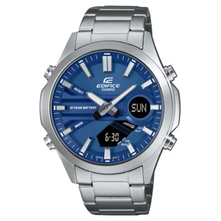 CASIO 卡西歐(EFV-C120D-2A) EDIFICE 長效電力 數位指針運動設計雙顯錶-藍