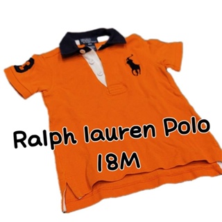 二手18M 專櫃品Ralph lauren Polo 高檔童裝 橘色大馬polo杉 上衣