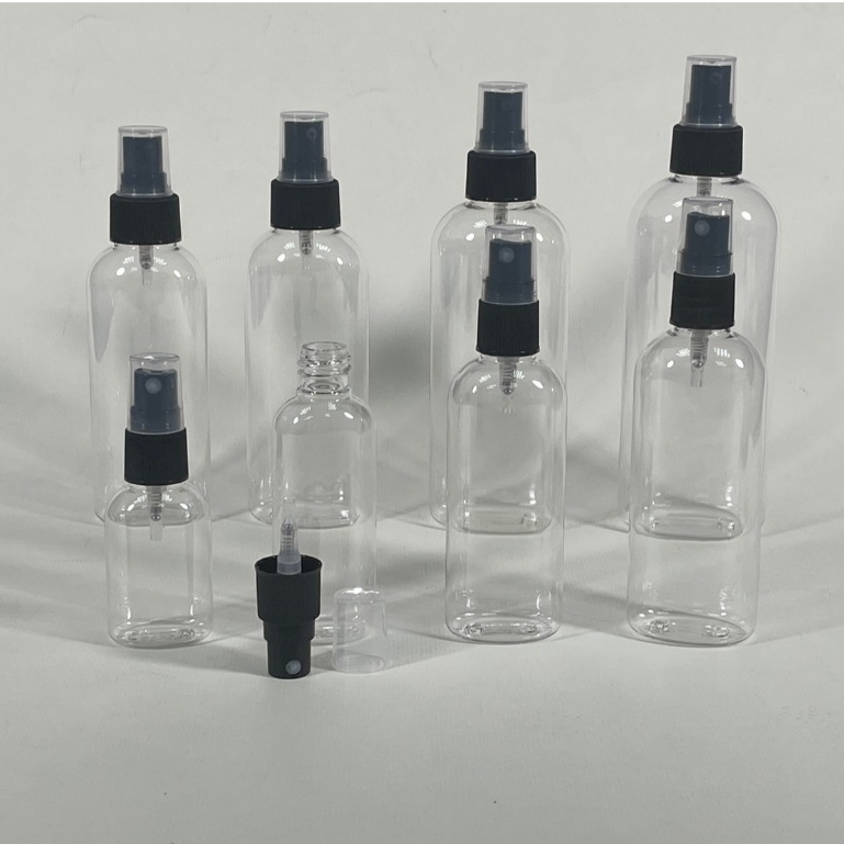 阿瓶 橢圓 PETG  噴瓶（透明）噴頭 (黑色) 30ml~250ml 分裝瓶 壓瓶 乳液分裝瓶  （台灣製造）