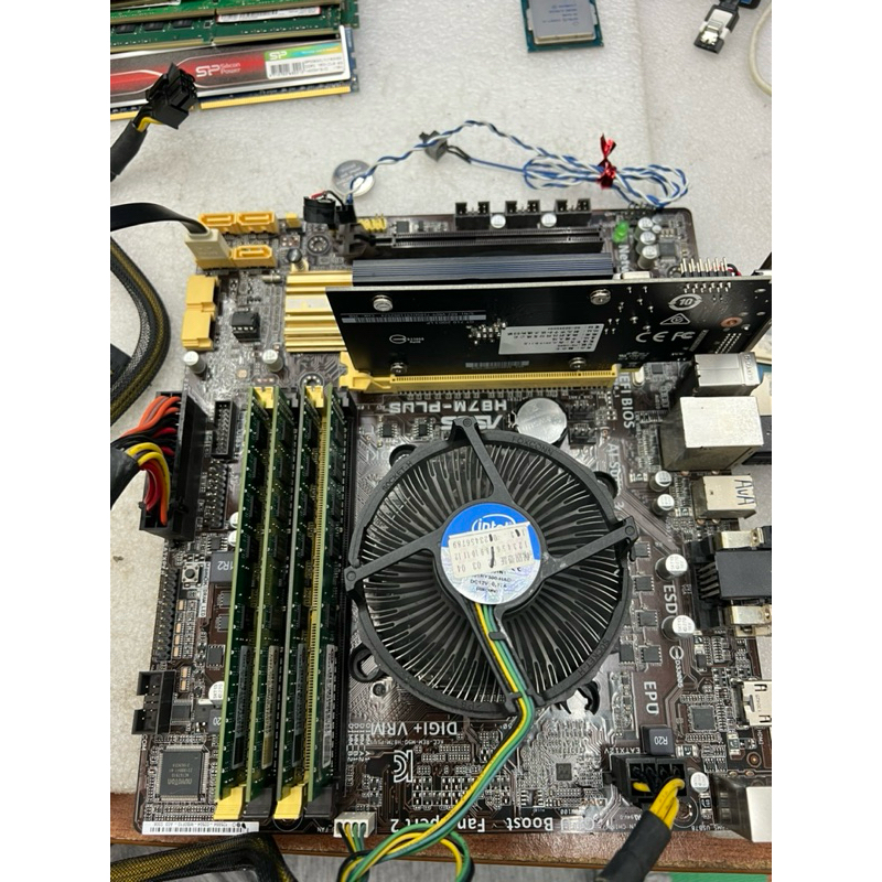 《出清大特價》華碩H87M-PLUS主機板+CPU I5 4440+DDR3 4Gx4+銅扇+擋板 1150腳位