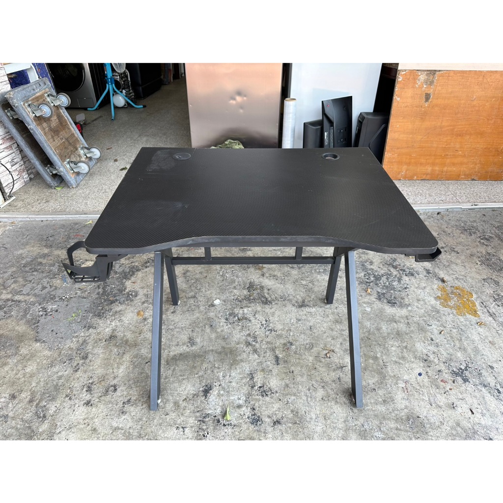 香榭二手家具*黑色2.7尺 簡易型電腦桌-電競桌-書桌-工作桌-業務桌-學生桌-辦公桌-鐵腳書桌-事務桌-筆電桌-OA桌