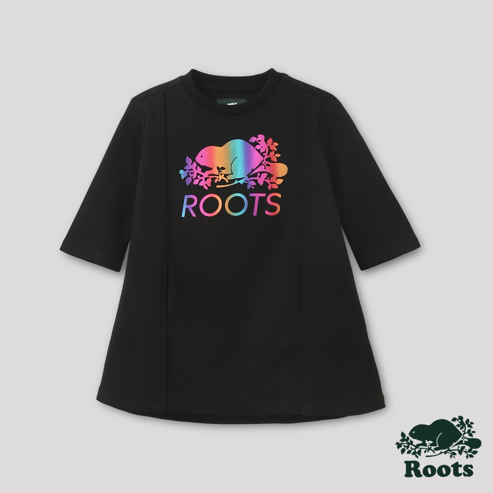 【Roots】小童-宇宙探索系列 彩虹海狸七分袖洋裝