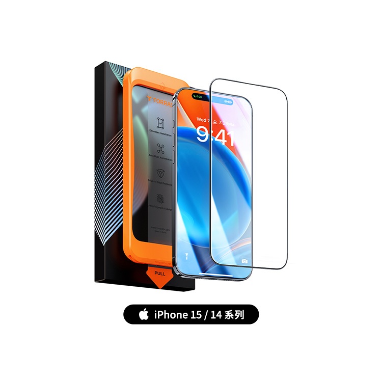 TORRAS Insta-II Master iPhone 15系列 滿版手機螢幕鋼化玻璃保護貼 零失敗除塵秒貼