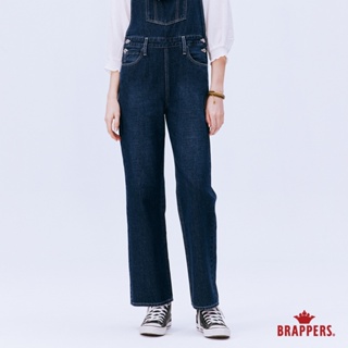 BRAPPERS 女款 Boy friend系列-全棉吊帶直筒褲-深藍