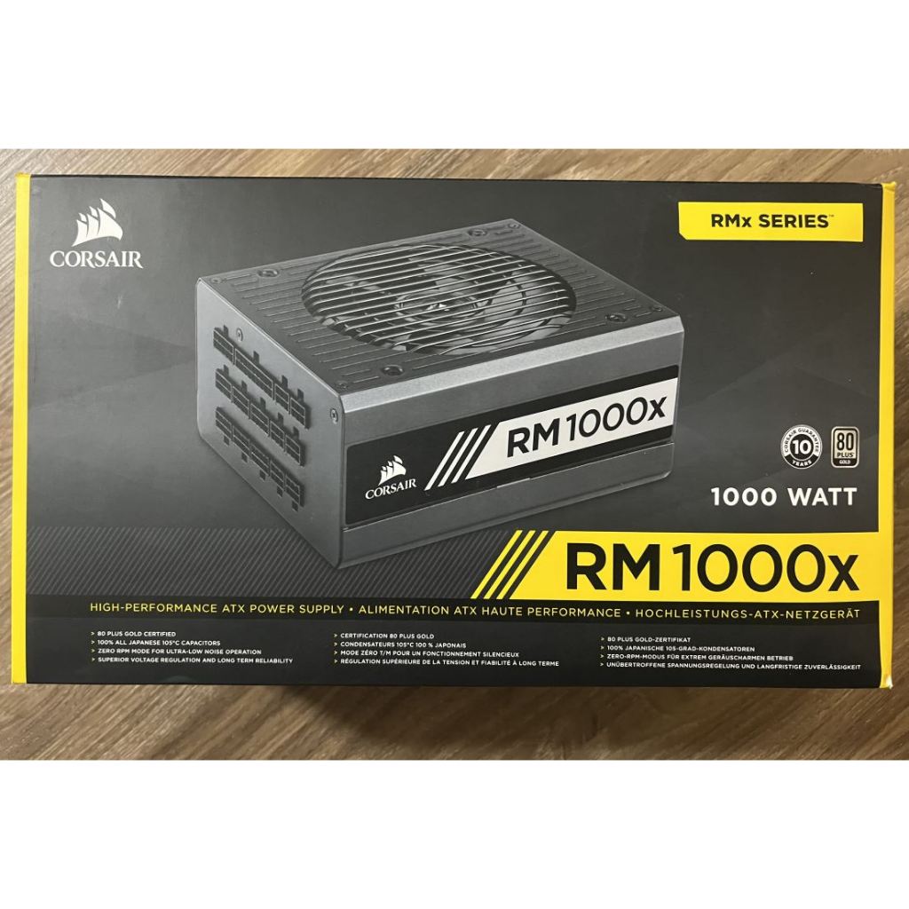 海盜船 CORSAIR RM1000X 電源供應器 1000W 80 Plus 金牌ATX 3.0 附線