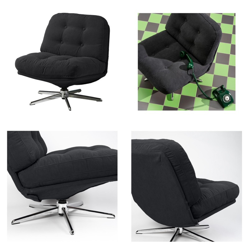 TT代購🌟lkea DYVLINGE 超爆紅旋轉扶手椅 黑色 綠色 全新