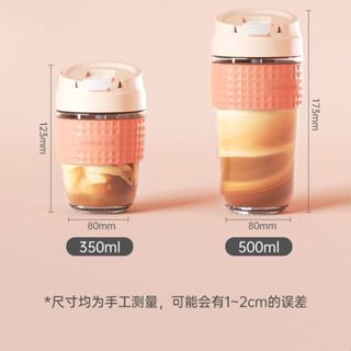 【LC】樂扣樂扣水杯女上班族玻璃吸管杯耐高溫350ml高顏值咖啡杯子擺攤