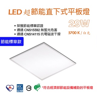 LED 29W 節能平板燈(節能標章型) 5700K/白光 60x60CM