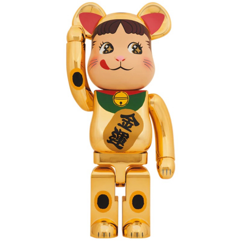 BLS • 全新 BE@RBRICK 1000% 金運 招財貓 不二家 金運 奶妹 bearbrick 庫柏力克熊