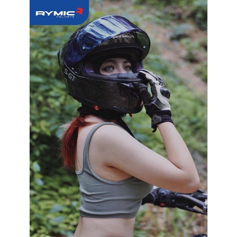 {梅杜莎}🏳️‍🌈特價RYMIC碳纖維雙鏡片高規格內襯公路街道騎乘安全帽