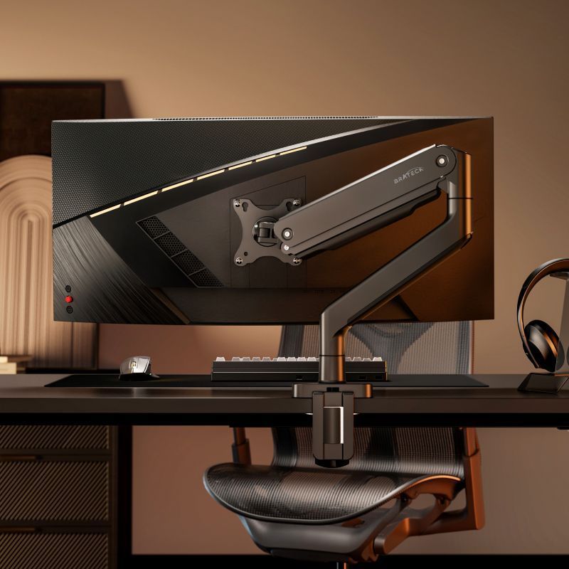 電腦螢幕支架桌上型支撐架 顯示器支架 夾式螢幕懸臂架 桌面升降帶魚屏曲面螢幕架 24吋 27吋 32吋 34吋 45英寸