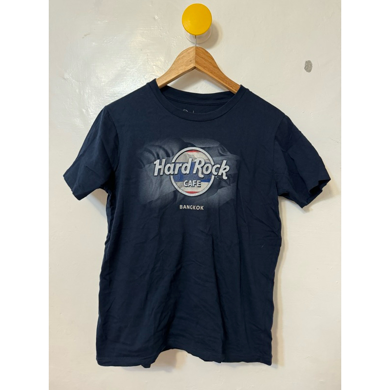 [限量絕版國外正品］hard rock cafe硬石咖啡童裝 bangkok泰國曼谷 丈青色logo短袖T恤 尺寸XL