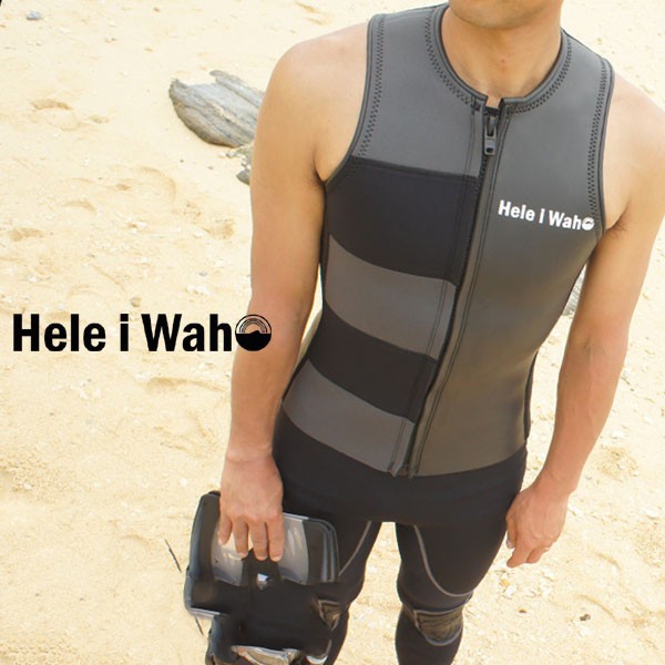 【日本潛水品牌】HeleiWaho 2mm Men 防寒衣 潛水衣 拉鍊 半身 背心 衝浪衣
