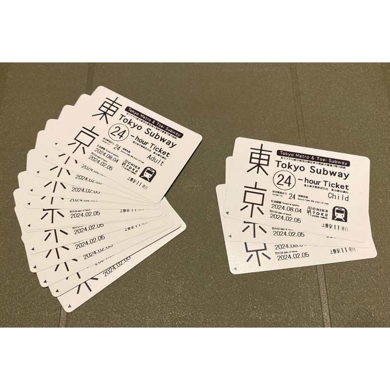 Tokyo subway ticket 24hrs 東京地鐵一日券24hrs套票 *台北面交*
