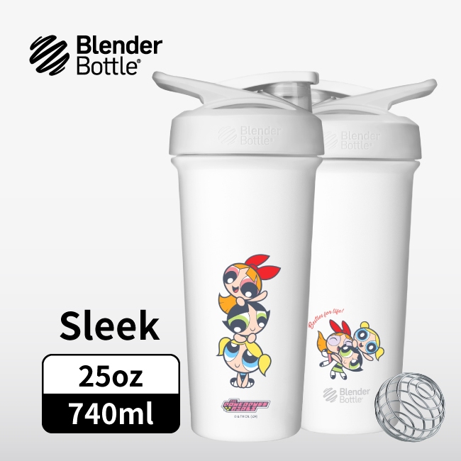 Blender Bottle Sleek按壓式不鏽鋼水壺/ 飛天小女警/ 經典款/ 25oz/ 740ml eslite誠品