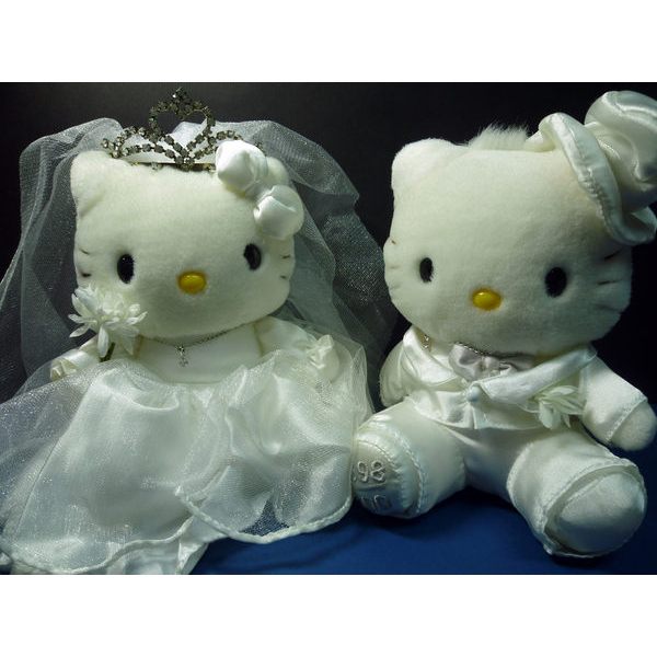 Hello Kitty 凱蒂貓&amp;Dear Daniel 丹尼爾~世界限量紀念結婚絨毛娃娃玩偶*35097