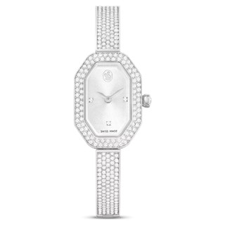 Swarovski 施華洛世奇DexteraBangle奢華八角形時尚計時腕錶 5672977/銀色30.5x19mm