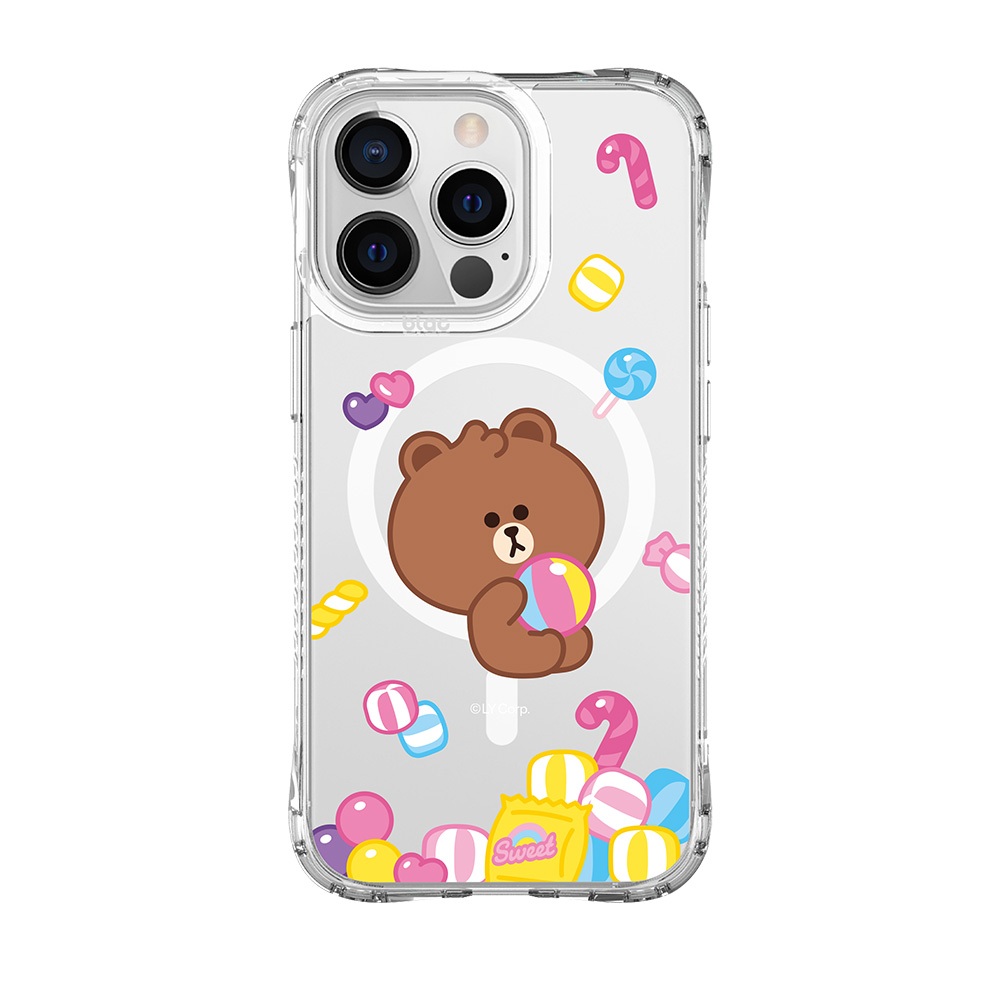 【TOYSELECT】LINE FRIENDS MINI-熊大的糖果世界抗黃防摔MagSafe iPhone手機殼