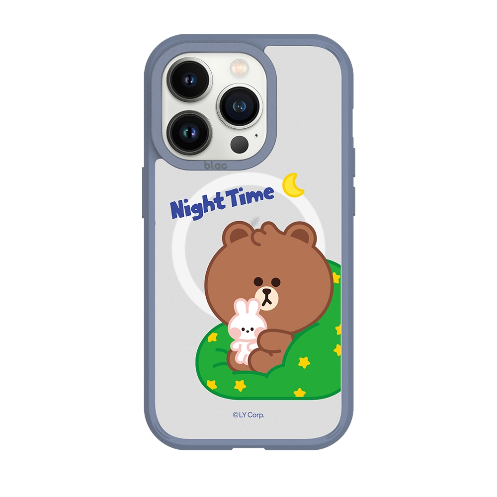 【TOYSELECT】LINE FRIENDS MINI-熊大的晚安陪伴極光霧透MagSafe iPhone手機殼