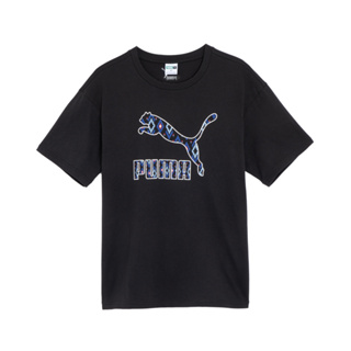 PUMA 短袖上衣 流行系列Prairie Resort圖樣短袖T恤(M) 男 62686901 黑 現貨
