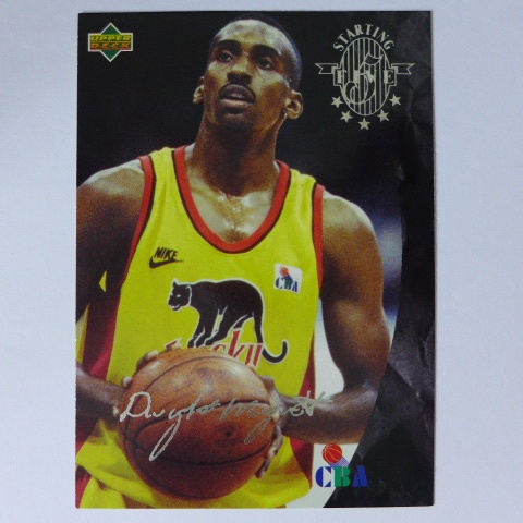~杜威/幸福豹隊~1995年NBA UD.台灣職藍CBA JORDAN.印刷簽名.銀簽特殊卡.先發五人卡