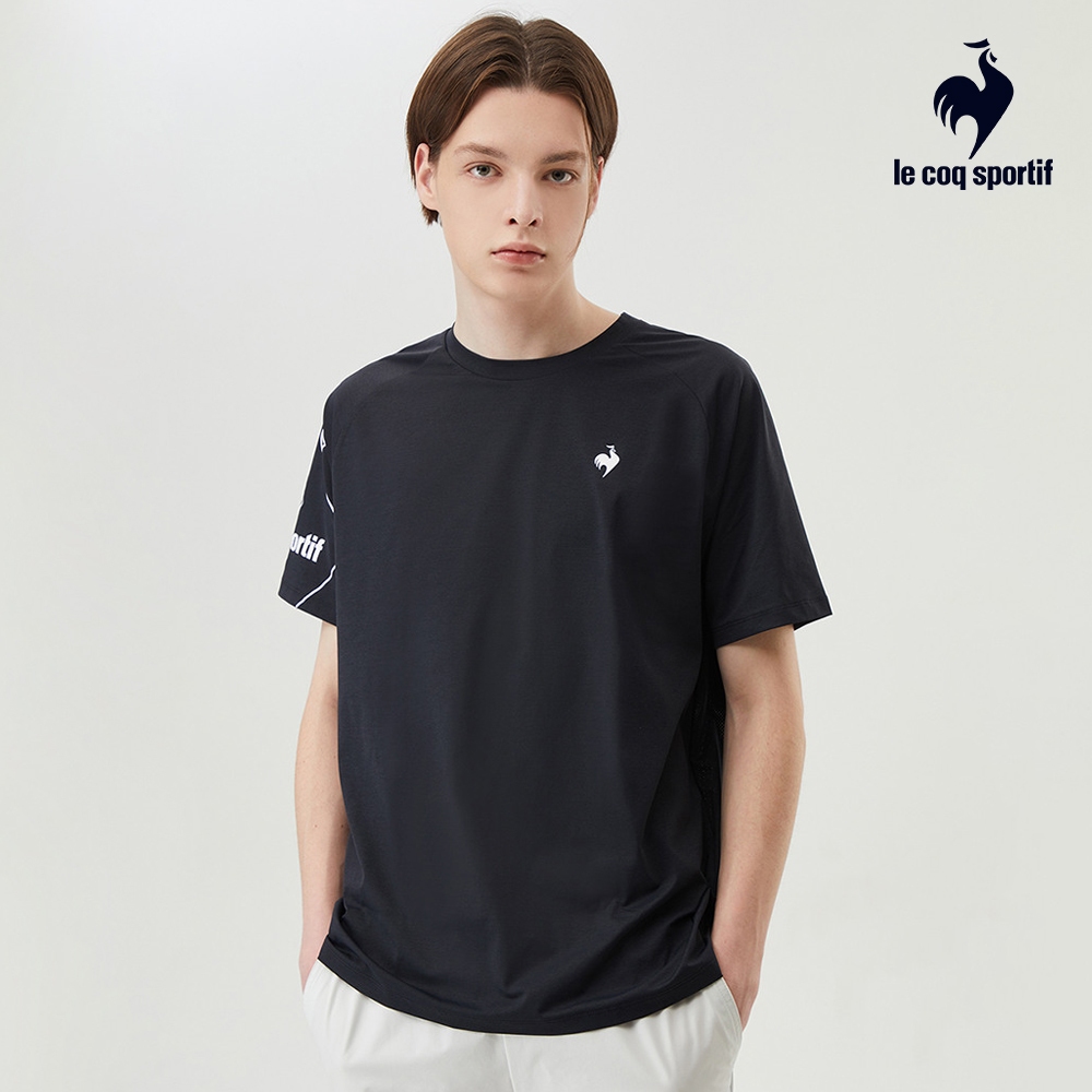 【LE COQ SPORTIF 法國公雞】運動TRAINING短袖T恤-男款-黑色-LKT21603
