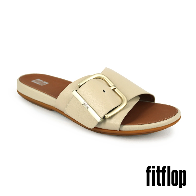 【FitFlop】女 GRACIE 大扣環調整式皮革涼鞋- 12-14895 - 白石