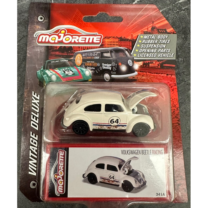 Majorette 美捷輪 Volkswagen 福斯 VW Beetle Racing 白色 金龜車 模型車 模型