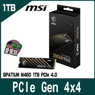 MSI微星 SPATIUM M460 1TB PCIe 4.0 NVMe M.2 SSD