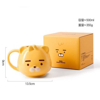 [現貨]韓國卡通造型杯 RYAN獅子馬克杯KAKAO FRIENDS通訊軟體 咖啡杯 MUG杯子 生日交換禮物
