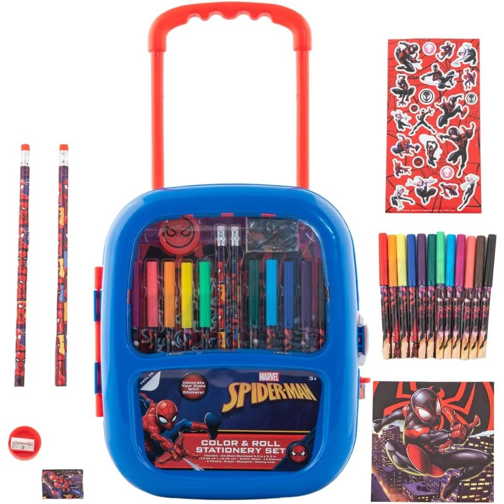 預購🚀美國正貨🚀 美國專櫃 Marvel Spiderman蜘蛛人 兒童 彩色筆 繪畫 畫本 文具 貼紙 橡皮擦 行李箱