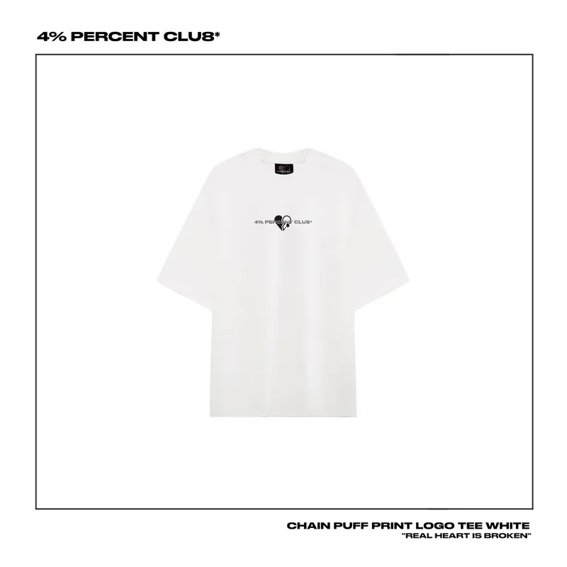 4 Percent club 鎖鏈款棉質短袖T恤L號