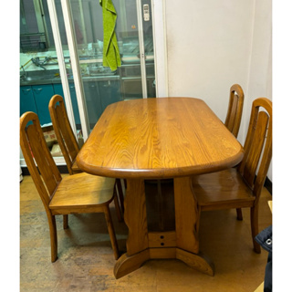 原木餐桌椅 一桌4椅 搬家出清便宜賣
