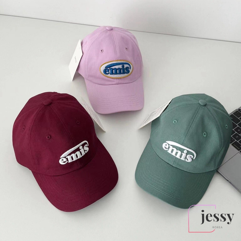 『jessy』韓國代購🇰🇷 emis 棒球帽 老帽 帽子 復古 刺繡 橢圓LOGO 韓國小眾品牌 車銀優同款
