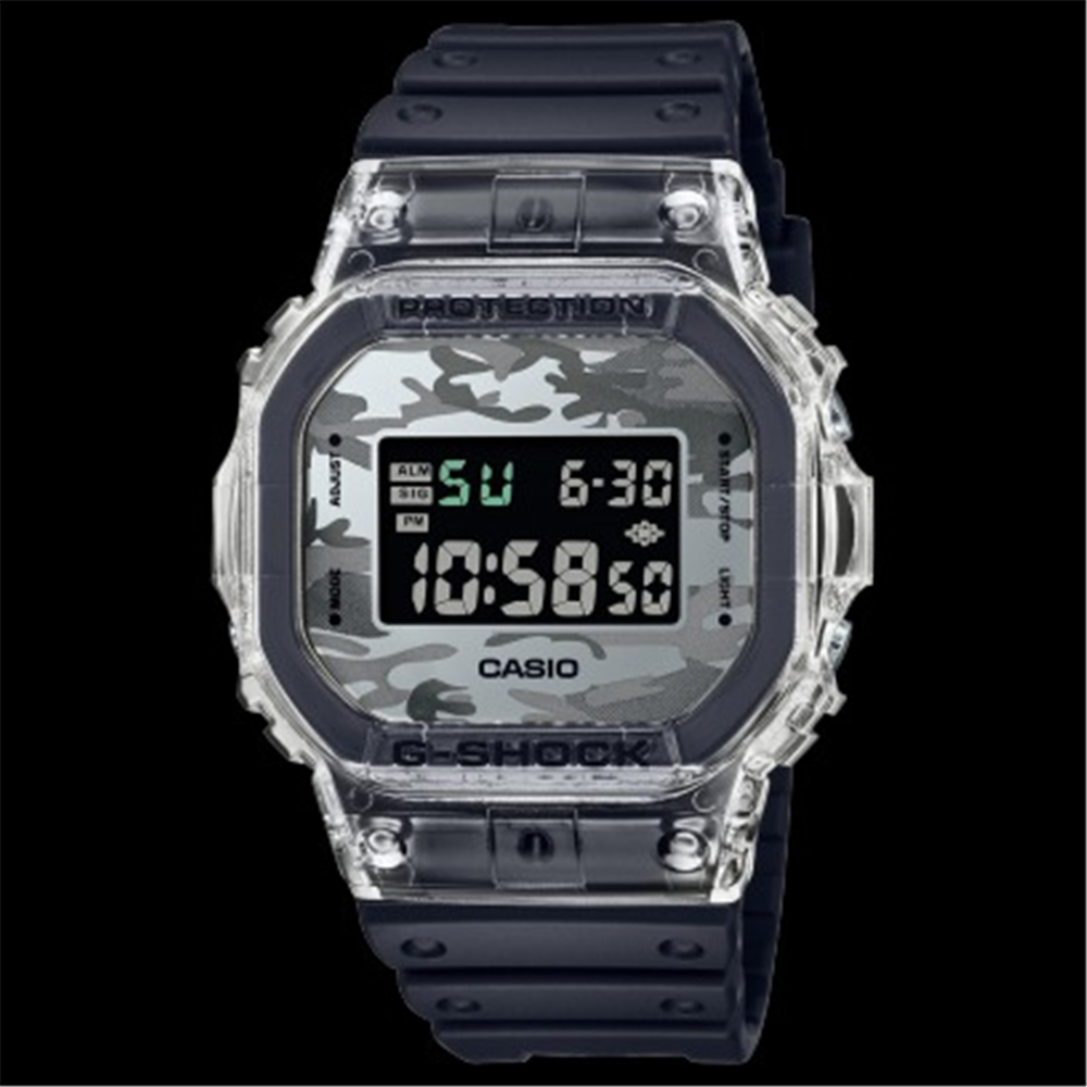 CASIO 卡西歐 G-SHOCK 方形迷彩 透明錶盤 電子錶 (DW-5600SKC-1) [秀時堂]