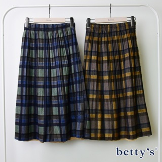 betty’s貝蒂思(95)絨面格紋百摺長裙(共二色)