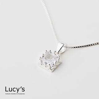 Lucy's-925純銀 方塊框鑽 項鍊 (二色) (112304/114807)