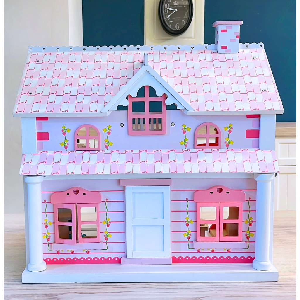 【二手/含傢俱】百貨公司專櫃 木製 雙層 大型娃娃屋玩具 迷你屋別墅，不含KITTY (原價3980 特價1250)