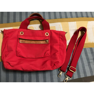 售二手Satana絕版熱銷紅色soldier包包，多隔層手提包/斜背包