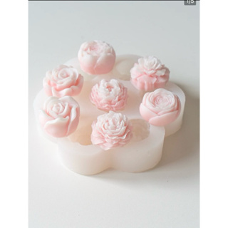 【美倫美】矽膠模 台灣出貨 玫瑰花 小玫瑰花 裝飾小花 翻糖模具 矽膠模具 蠟燭 水泥模具
