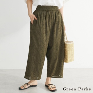 Green Parks 印度棉花緹花休閒寬褲(6A46L0F0100)