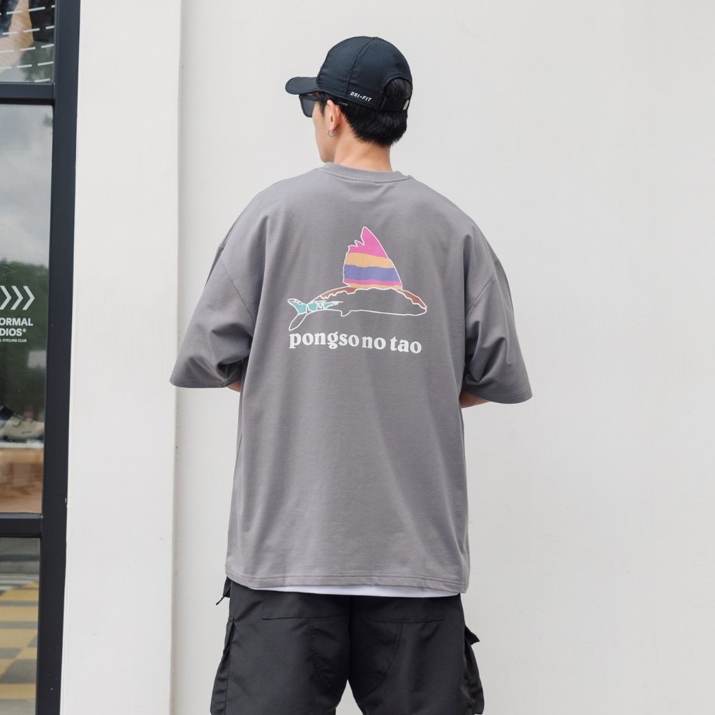 【YIJIAYI】台灣特色短T 蘭嶼飛魚 T恤 短袖上衣 寬鬆 落肩 圖案 圖T(SB145)