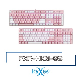 FOXXRAY 粉戀戰狐機械電競鍵盤 FXR-HKM-68/青軸/混搭雙色/亮白背光/透光鍵帽/鍵盤