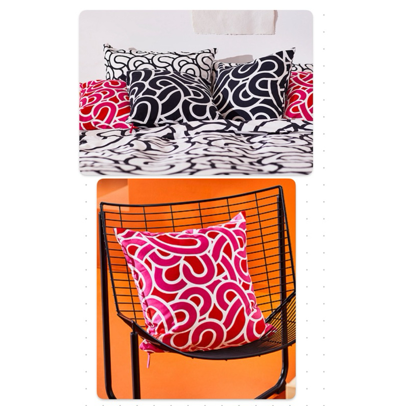 IKEA 宜家家居代購  靠枕套 枕頭套 抱枕套 粉紅色 幾何圖形